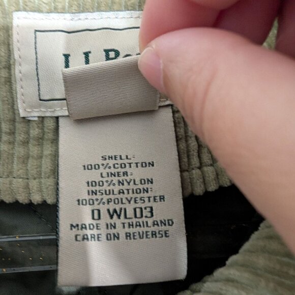 LL Bean Corduroy Barn Jacket Womens Size Medium Green Removable Liner Workwear - Picture 8 of 16